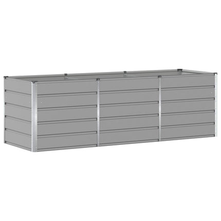 Planteringskärl Ljusgrå 240 x 80 x 75 cm Stål