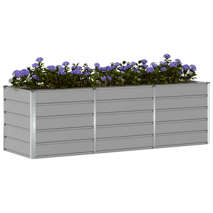 Planteringskärl Ljusgrå 240 x 80 x 75 cm Stål