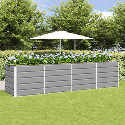 Planteringskärl Ljusgrå 320 x 80 x 75 cm Stål