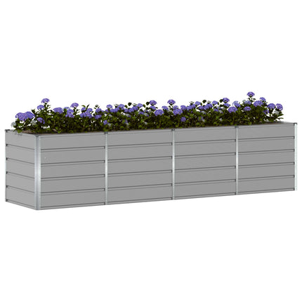 Planteringskärl Ljusgrå 320 x 80 x 75 cm Stål