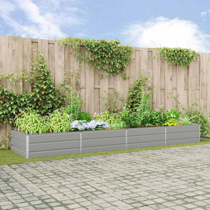 Planteringskärl Ljusgrå 385 x 100 x 45 cm Galvaniserat Stål
