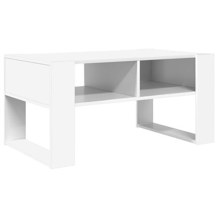 Kaffeebord med lagring Vit 92 x 53 x 45 cm Konstruerat trä