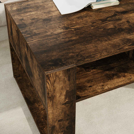 Kaffeebord med lagring Rökt ek 92 x 53 x 45 cm Konstruerat trä