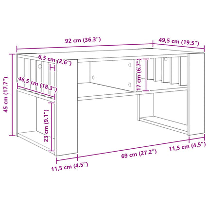 Kaffeebord Svart Ek 92 x 49,5 x 45 cm Konstruerat trä