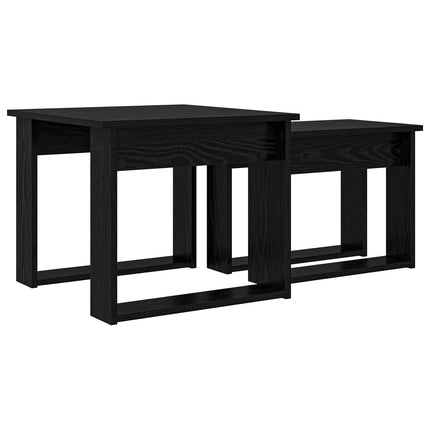 Kaffebordsset 2 st Svart Ek 50 x 52 x 42 cm Konstruerat trä