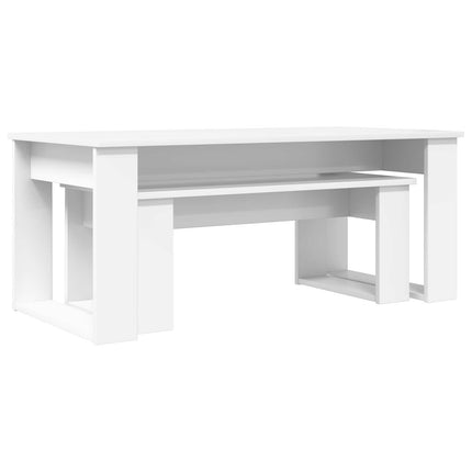Kaffebordsset 2 st Vit 100 x 50 x 42 cm Konstruerat trä
