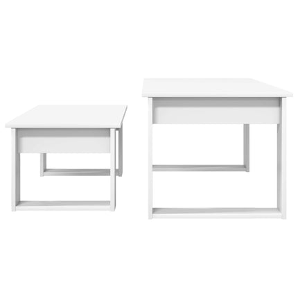 Kaffebordsset 2 pcs Vit Konstruerat trä