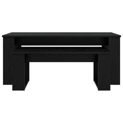 Kaffebordsset 2 st Svart Ek 100 x 50 x 42 cm Konstruerat trä