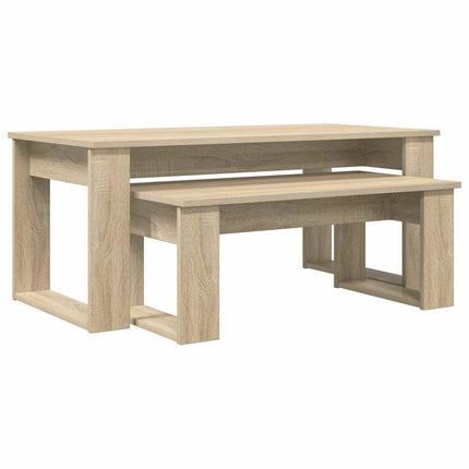 Kaffebordsset 2 pcs Sonoma-ek Konstruerat trä