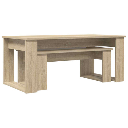 Kaffebordsset 2 st Sonoma-ek 100 x 50 x 42 cm Konstruerat trä