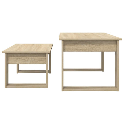 Kaffebordsset 2 st Sonoma-ek 100 x 50 x 42 cm Konstruerat trä