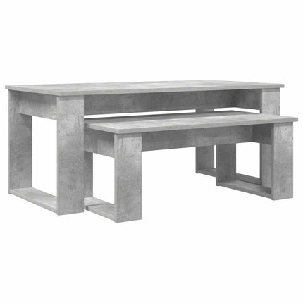 Kaffebordsset 2 pcs Betonggrå Konstruerat trä