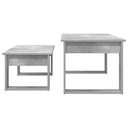 Kaffebordsset 2 pcs Betonggrå Konstruerat trä