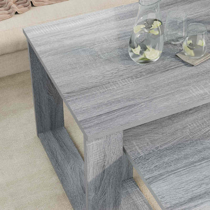 Kaffebordsset 2 st Grå Sonoma 100 x 50 x 42 cm Konstruerat trä