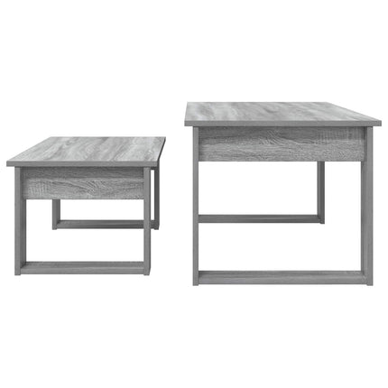 Kaffebordsset 2 pcs Grå Sonoma Konstruerat trä