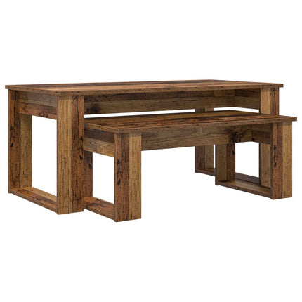 Kaffebordsset 2 st Gammalt trä 100 x 50 x 42 cm Konstruerat trä