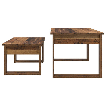 Kaffebordsset 2 st Gammalt trä 100 x 50 x 42 cm Konstruerat trä