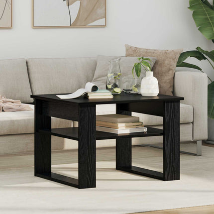 Kaffeebord med lagring Svart Ek 64 x 54 x 44 cm Konstruerat trä