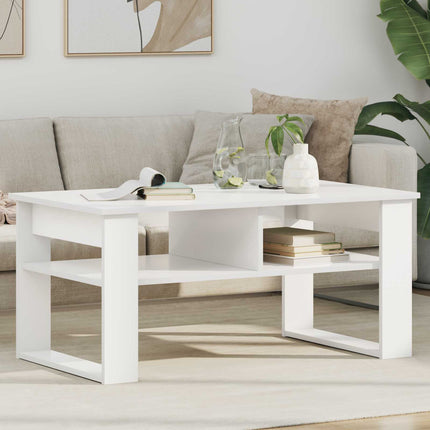 Kaffeebord med lagring Vit 96 x 54 x 44 cm Konstruerat trä