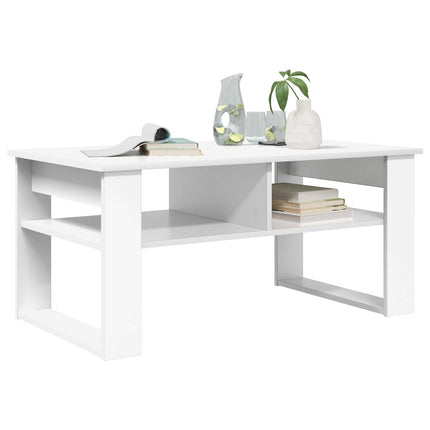 Kaffeebord med lagring Vit 96 x 54 x 44 cm Konstruerat trä