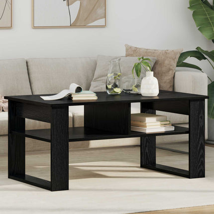 Kaffeebord med lagring Svart Ek 96 x 54 x 44 cm Konstruerat trä
