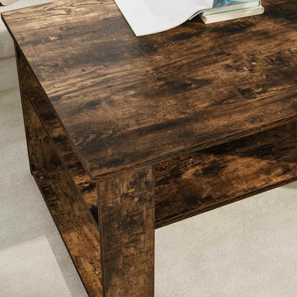 Kaffeebord med lagring Rökt ek 96 x 54 x 44 cm Konstruerat trä