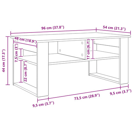 Kaffeebord Gammalt trä 96 x 54 x 44 cm Konstruerat trä