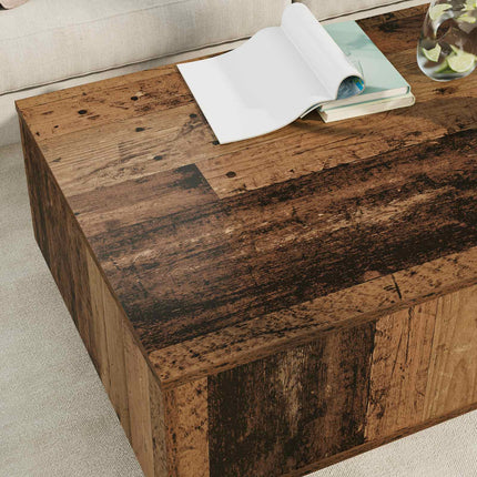 Kaffeebord med låda Gammalt trä 95 x 55 x 31 cm Konstruerat trä