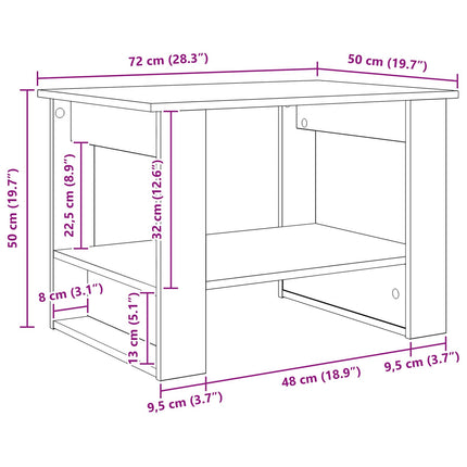 Kaffeebord Artisan Ek 72 x 50 x 50 cm Konstruerat trä