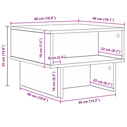 Kaffeebord Gammalt trä 48 x 46 x 35 cm Konstruerat trä