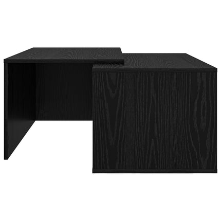 Kaffebordsset 2 st Svart Ek 90 x 48 x 40 cm Konstruerat trä