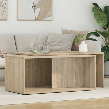 Kaffebordsset 2 st Sonoma-ek 90 x 48 x 40 cm Konstruerat trä