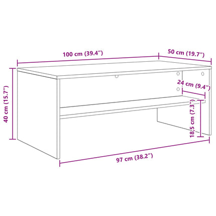 Kaffeebord Gammalt trä 100 x 50 x 40 cm Konstruerat trä