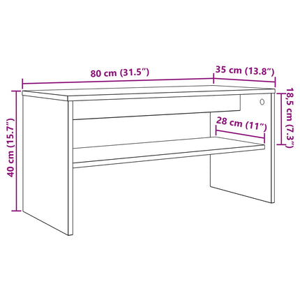 TV-skåp Svart Ek 80 x 35 x 40 cm Konstruerat trä