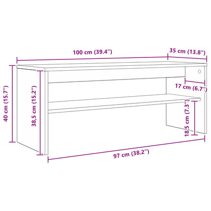 TV-skåp Rökt ek 100 x 35 x 40 cm Konstruerat trä