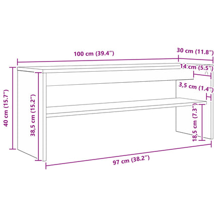 TV-skåp Rökt ek 100 x 30 x 40 cm Konstruerat trä