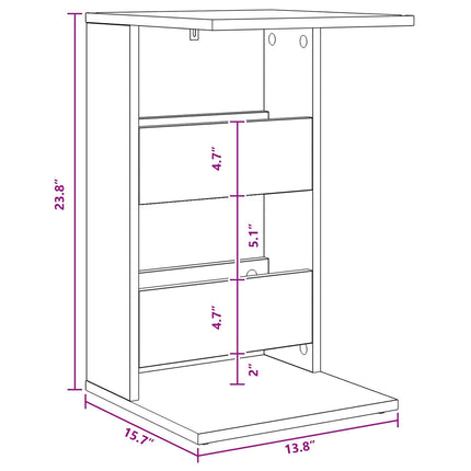 Sidobord Sonoma-ek 40 x 35 x 60,5 cm Konstruerat trä