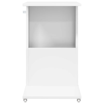 Sidobord med hjul Vit 40 x 35 x 60 cm Konstruerat trä