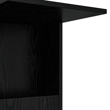 Sidobord med hjul Svart Ek 40 x 35 x 60 cm Konstruerat trä