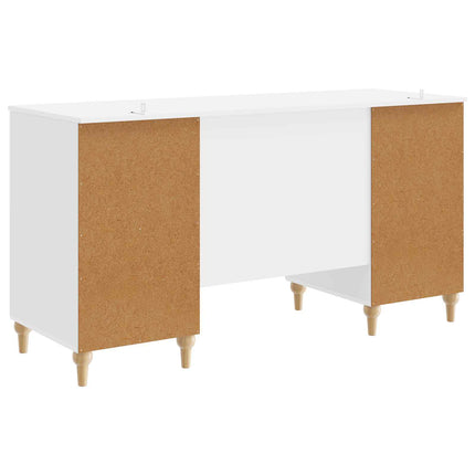 Skrivbord Glansig Vit 142,5 x 50 x 75 cm Konstruerat trä