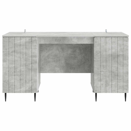 Skrivbord med dörr Betonggrå 142,5 x 50 x 75 cm Konstruerat trä