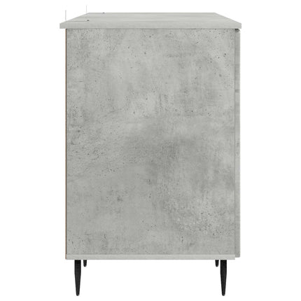 Skrivbord med dörr Betonggrå 142,5 x 50 x 75 cm Konstruerat trä