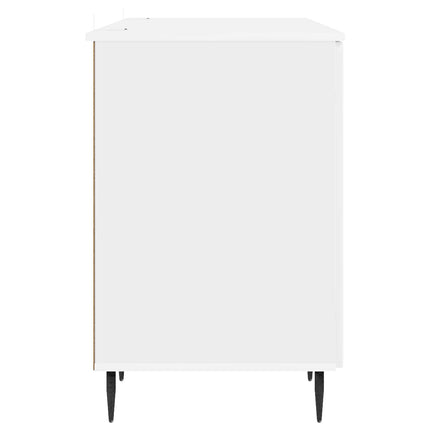 Skrivbord Vit högglans 142,5 x 50 x 75 cm Konstruerat trä