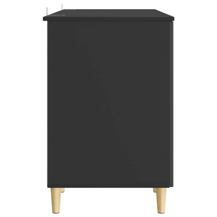 Skrivbord med hylla Svart 142,5 x 50 x 75 cm Konstruerat trä