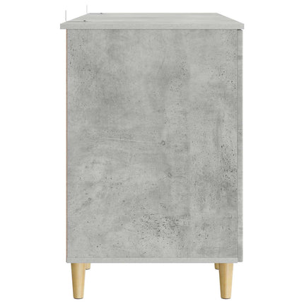 Skrivbord med dörr Betonggrå 142,5 x 50 x 75 cm Konstruerat trä