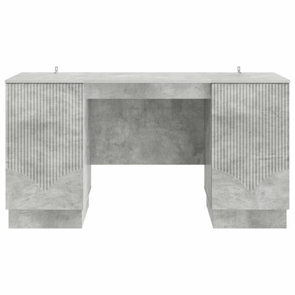Skrivbord med dörr Betonggrå 142,5 x 50 x 75 cm Konstruerat trä