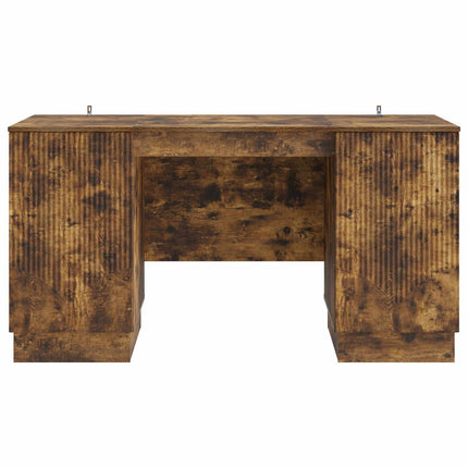 Skrivbord med hylla Rökt ek 142,5 x 50 x 75 cm Konstruerat trä