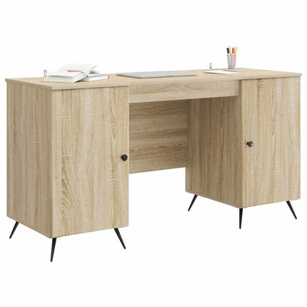 Skrivbord med dörr Sonoma-ek 142,5 x 50 x 75 cm Konstruerat trä
