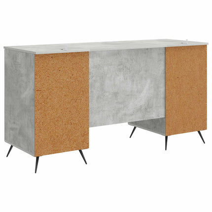 Skrivbord med dörr Betonggrå 142,5 x 50 x 75 cm Konstruerat trä