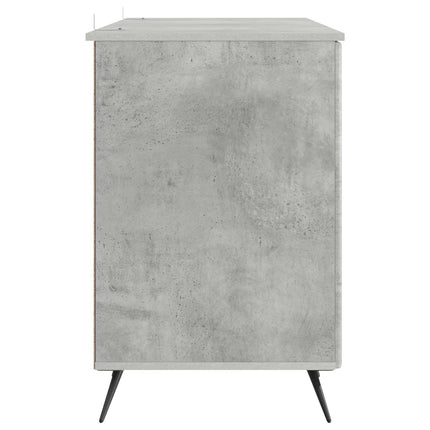 Skrivbord med dörr Betonggrå 142,5 x 50 x 75 cm Konstruerat trä
